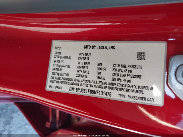 2022 TESLA MODEL 3 5YJ3E1EB5NF131478 Photo 8