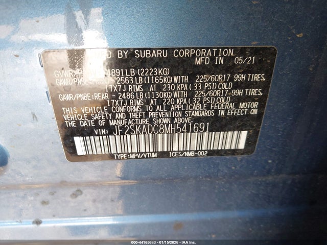 Subaru Forester 2021 JF2SKADC8MH541691 Image 9