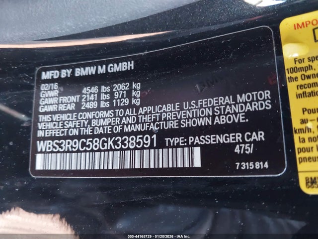 2016 BMW M4 WBS3R9C58GK338591 Photo 8