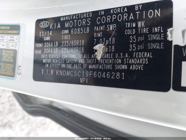 KNDMC5C19F6046281 KIA Sedona Sx
