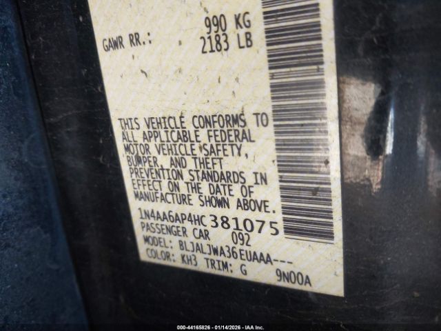 2017 NISSAN MAXIMA 1N4AA6AP4HC381075 Photo 8