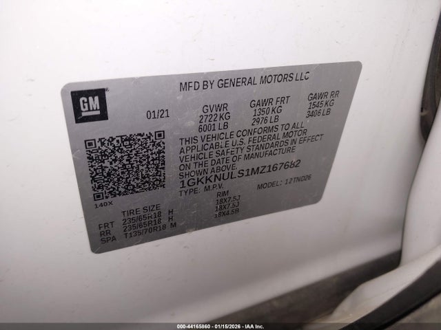 1GKKNULS1MZ167682 GMC Acadia Awd Slt