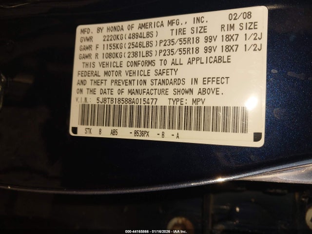 2008 ACURA RDX 5J8TB18588A015477 Photo 8