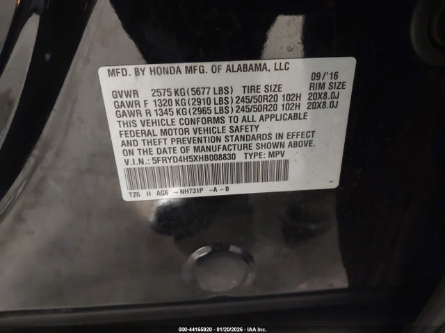Продаж на аукціоні авто 2017 Acura Mdx Technology Package, vin: 5FRYD4H5XHB008830, номер лоту: 44165920