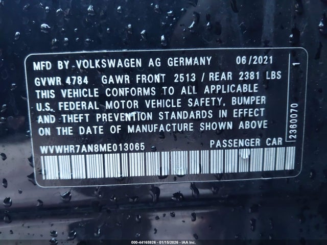 2021 VOLKSWAGEN ARTEON WVWHR7AN8ME013065 Photo 8