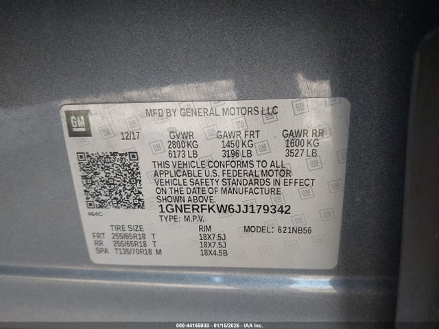 1GNERFKW6JJ179342 Chevrolet Traverse Ls