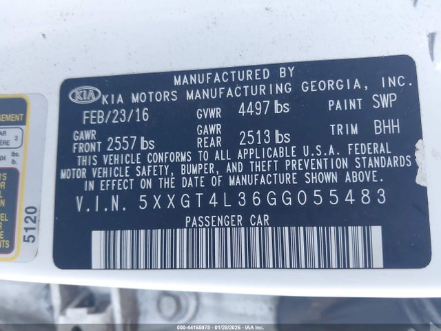 5XXGT4L36GG055483 KIA Optima Lx