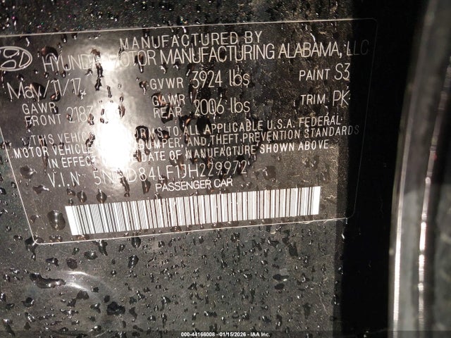 5NPD84LF1JH229972 Hyundai ELANTRA SEL