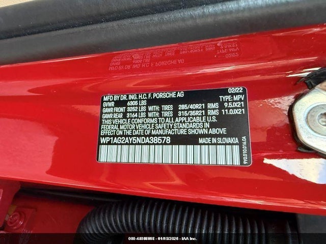 2022 PORSCHE CAYENNE WP1AG2AY5NDA38578 Photo 8