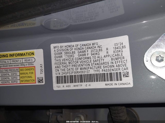 Honda Civic Sport 2024 2HGFE2F56RH563137 Image 9