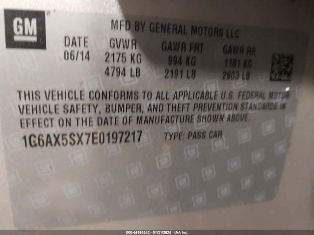 2014 CADILLAC CTS 1G6AX5SX7E0197217 Photo 8