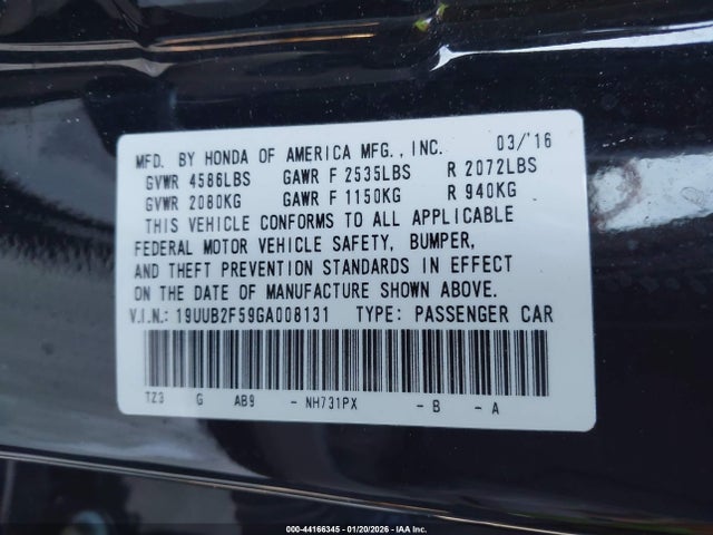2016 ACURA TLX 19UUB2F59GA008131 Photo 8