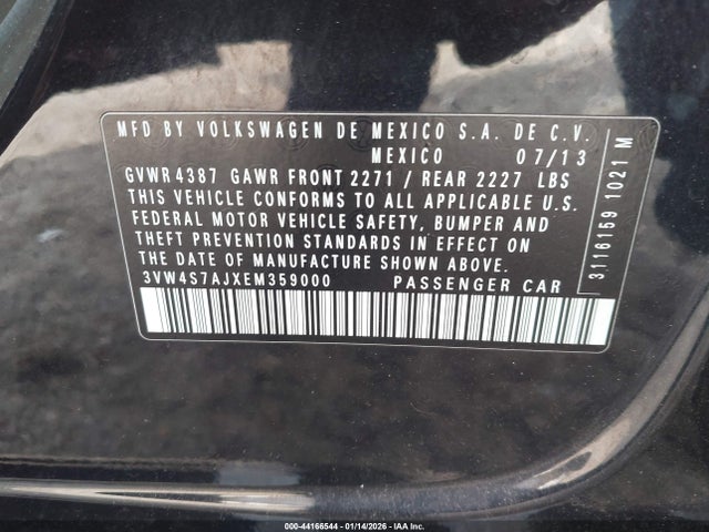 3VW4S7AJXEM359000 Volkswagen JETTA GLI