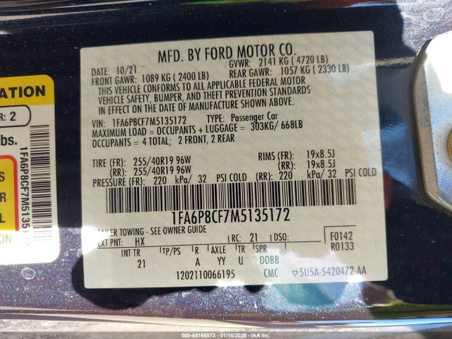 2021 FORD MUSTANG 1FA6P8CF7M5135172 Photo 8