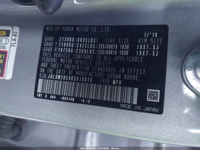 2019 HONDA CR-V JHLRW2H59KX010976 Photo 8