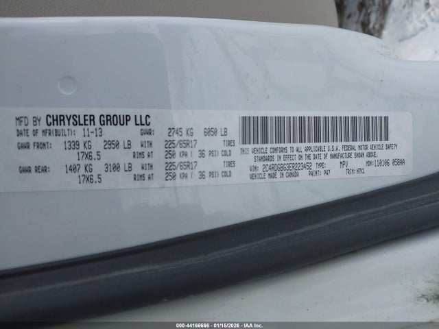 44166666 :رقم المزاد ، 2C4RDGBG3ER223452 vin ، 2014 Dodge Grand Caravan American Value Pkg مزاد بيع