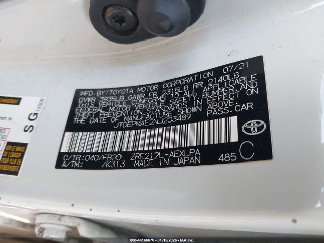 Toyota COROLLA LE 2022 JTDEPMAE2NJ203489 Image 9