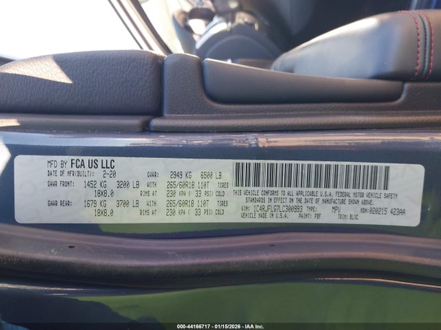 1C4RJFLG7LC300993 Jeep Grand Cherokee Trailhawk 4x4