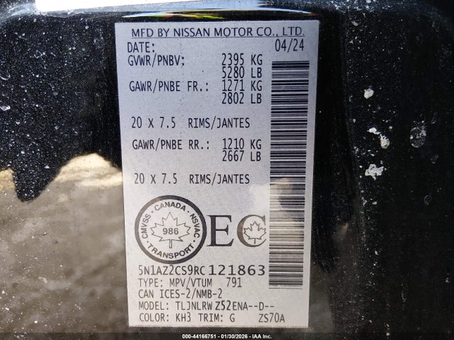 Nissan Murano Sl Intelligent Awd 2024 5N1AZ2CS9RC121863 Image 9