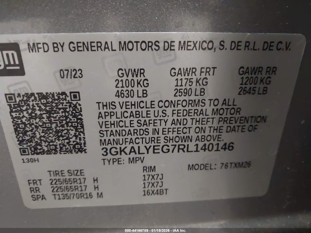 Aukcja sprzedaży 2024 Gmc Terrain Awd At4, vin: 3GKALYEG7RL140146, numer aukcji: 44166789