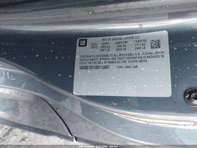 44166829 :رقم المزاد ، 1G6DC1E31D0110887 vin ، 2013 Cadillac Cts Standard مزاد بيع
