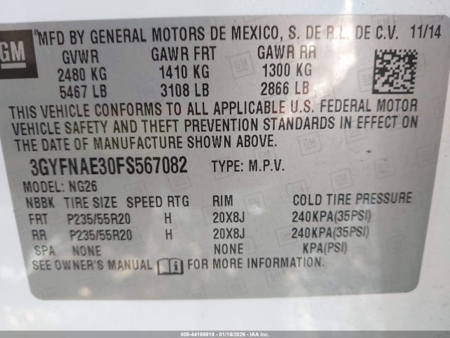 2015 CADILLAC SRX 3GYFNAE30FS567082 Photo 8