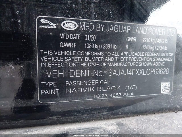 SAJAJ4FXXLCP63628 Jaguar Xe S Awd Automatic