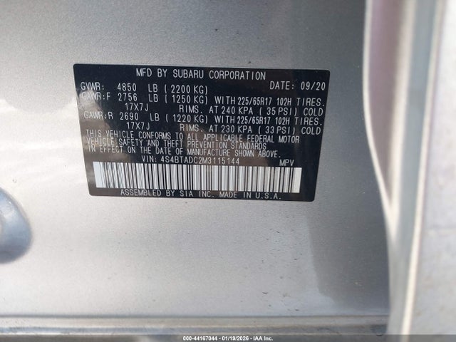 Subaru Outback Premium 2021 4S4BTADC2M3115144 Image 9