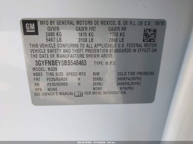 2011 CADILLAC SRX 3GYFNBEY0BS548463 Photo 8