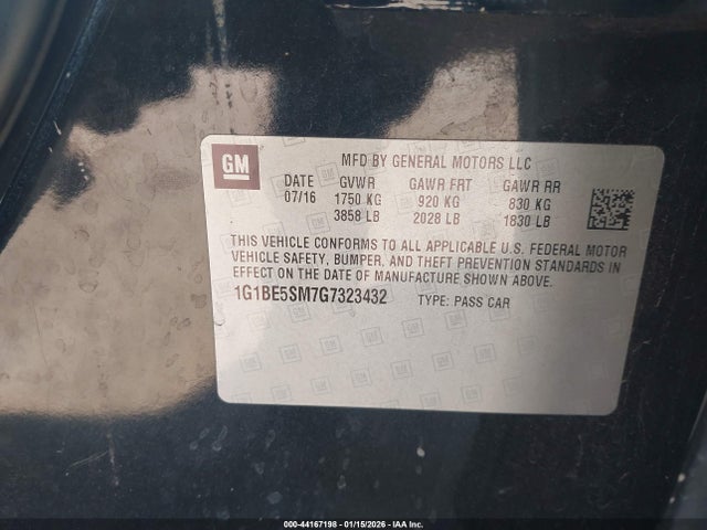 1G1BE5SM7G7323432 Chevrolet Cruze Lt Auto