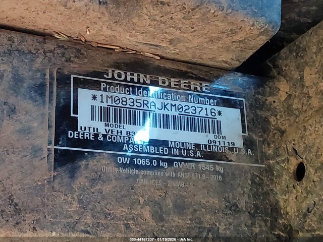 John Deere Xuv835m Gator 2019 1M0835RAJKM023716 Image 10