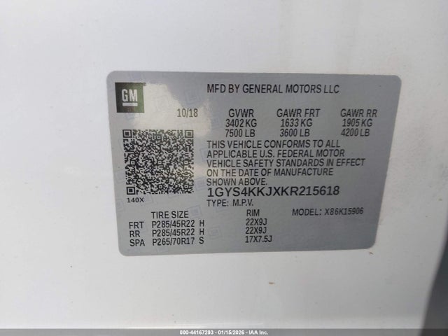 2019 CADILLAC ESCALADE ESV 1GYS4KKJXKR215618 Photo 8