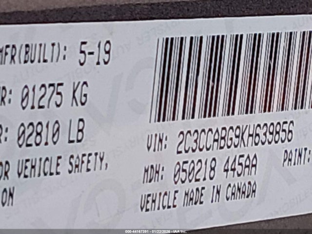 Продаж на аукціоні авто 2019 Chrysler 300 300s, vin: 2C3CCABG9KH639856, номер лоту: 44167391