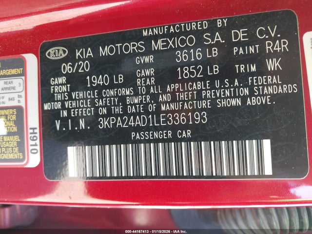 2020 KIA RIO 3KPA24AD1LE336193 Photo 8