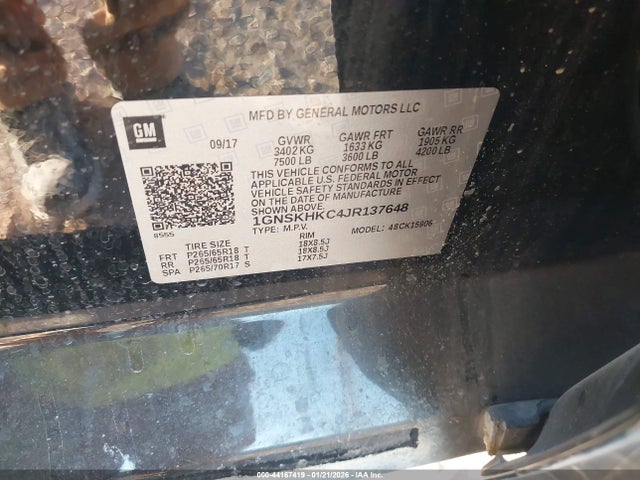 Продаж на аукціоні авто 2018 Chevrolet Suburban Lt, vin: 1GNSKHKC4JR137648, номер лоту: 44167419