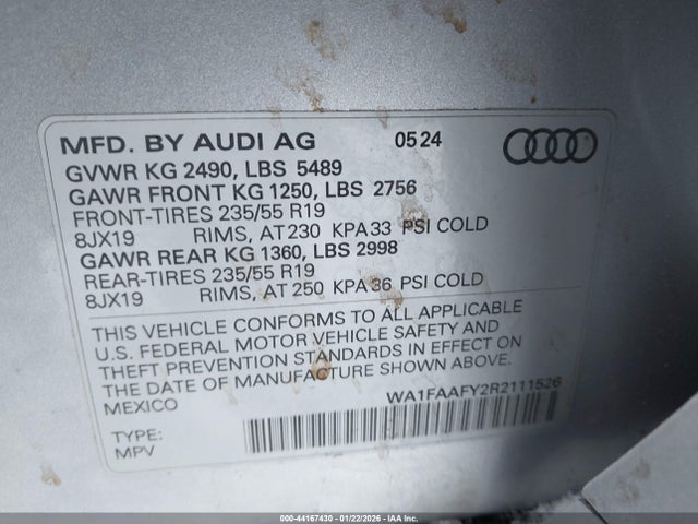 2024 AUDI Q5 WA1FAAFY2R2111526 Photo 8