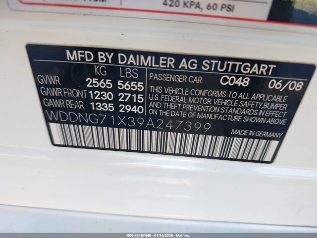 2009 MERCEDES-BENZ S 550 WDDNG71X39A247399 Photo 8