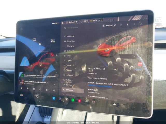 Aukcja sprzedaży 2022 Tesla Model 3, vin: 5YJ3E1EA0NF191918, numer aukcji: 44167467