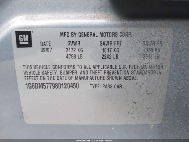 2008 CADILLAC CTS 1G6DM577980120450 Photo 8