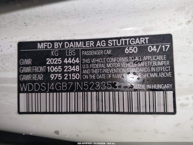 WDDSJ4GB7JN523353 Mercedes-Benz CLA 250 4MATIC