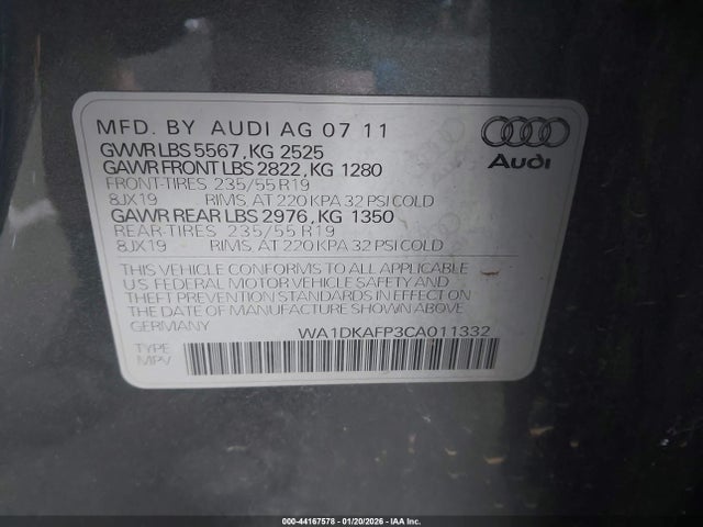 2012 AUDI Q5 WA1DKAFP3CA011332 Photo 8