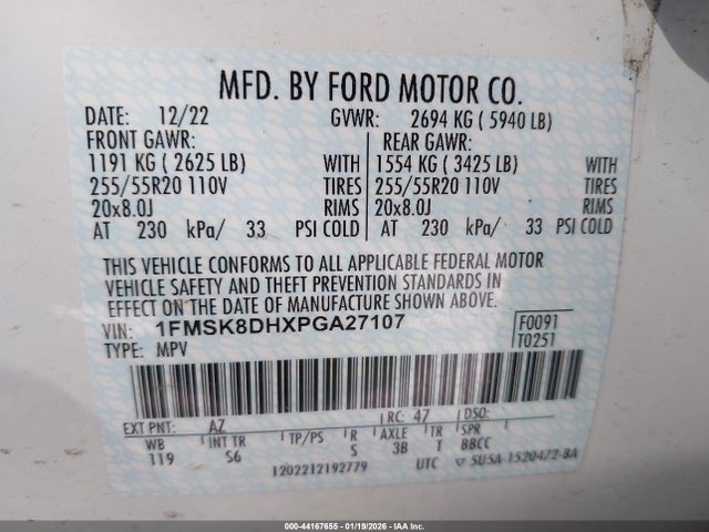 2023 FORD EXPLORER 1FMSK8DHXPGA27107 Photo 8