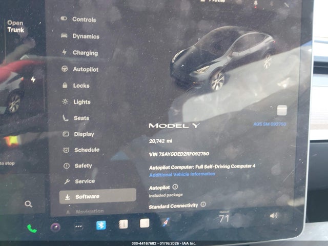Aukcja sprzedaży 2024 Tesla Model Y Rwd, vin: 7SAYGDED2RF092750, numer aukcji: 44167682