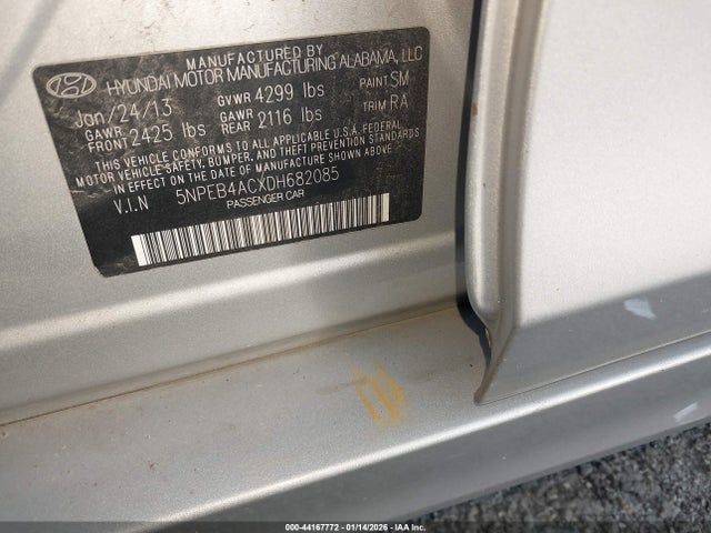 Продажа на аукционе авто 2013 Hyundai Sonata Gls, vin: 5NPEB4ACXDH682085, номер лота: 44167772