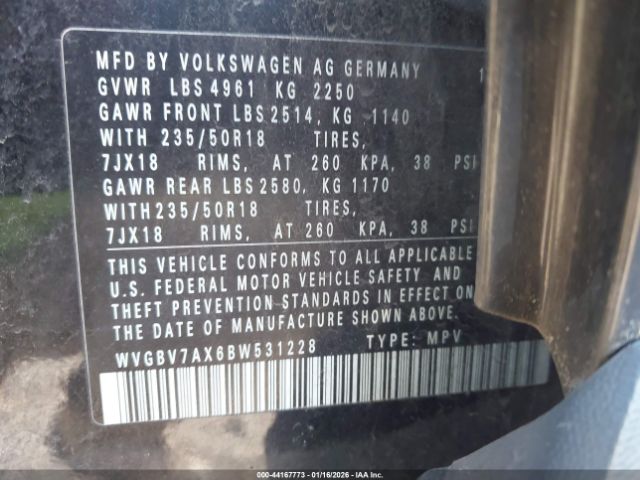 2011 VOLKSWAGEN TIGUAN WVGBV7AX6BW531228 Photo 8