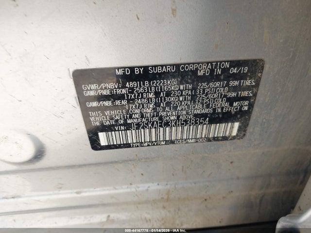 Subaru Forester Premium 2019 JF2SKAEC3KH538354 Image 9