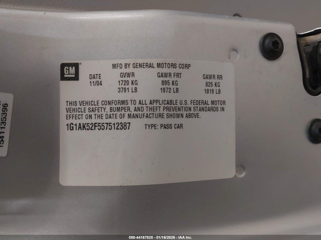 2005 CHEVROLET COBALT 1G1AK52F557512387 Photo 8