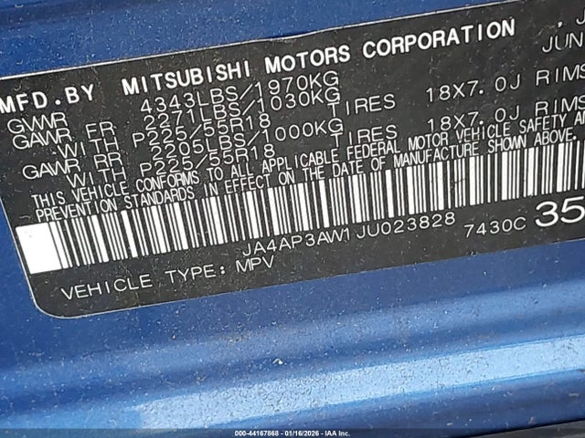 2018 MITSUBISHI OUTLANDER SPORT JA4AP3AW1JU023828 Photo 8