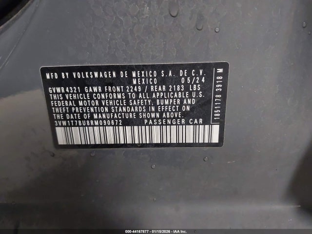 Продаж на аукціоні авто 2024 Volkswagen Jetta Gli 2.0t Autobahn, vin: 3VW1T7BU8RM090672, номер лоту: 44167877