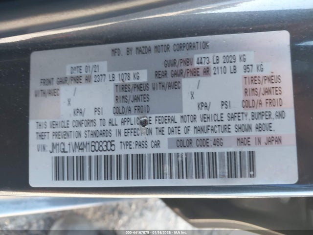 2021 MAZDA MAZDA6 JM1GL1VM4M1608305 Photo 8